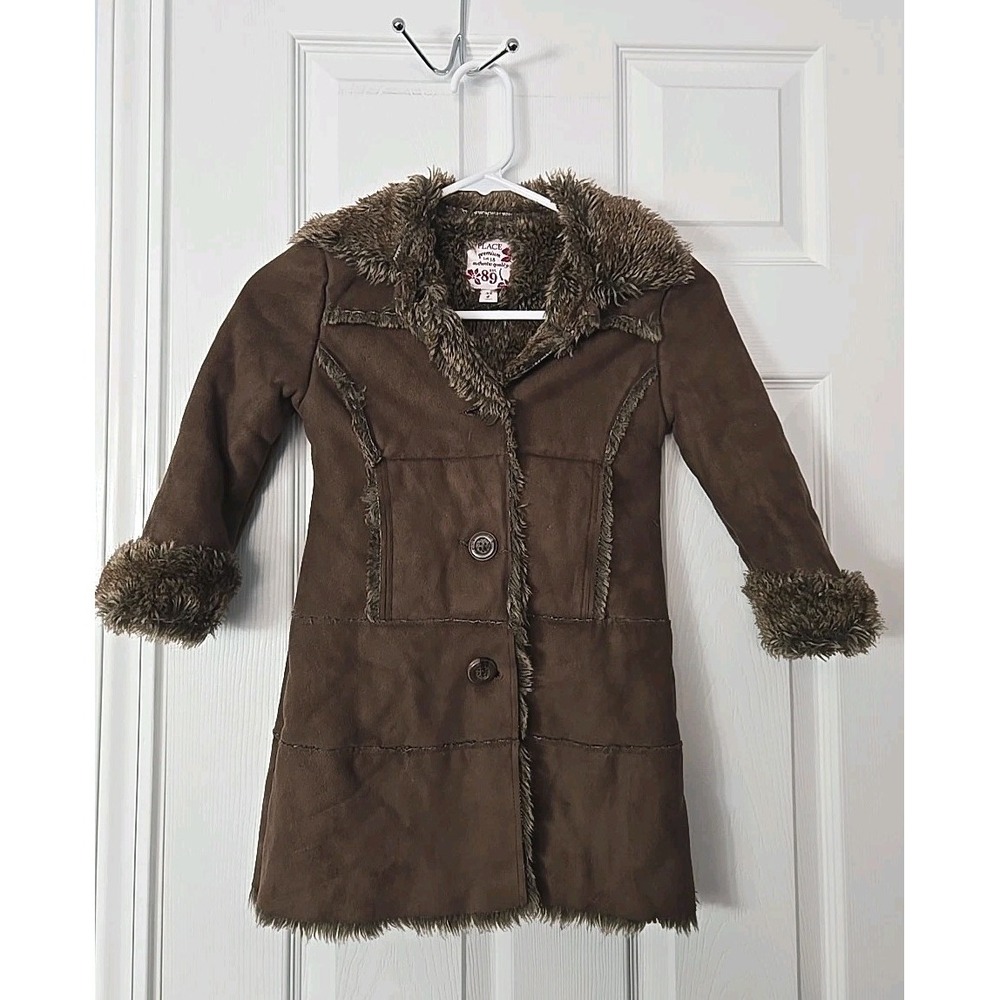 Place Premium Est 89 Girls‎ Faux Leather & Fur Lined Coat